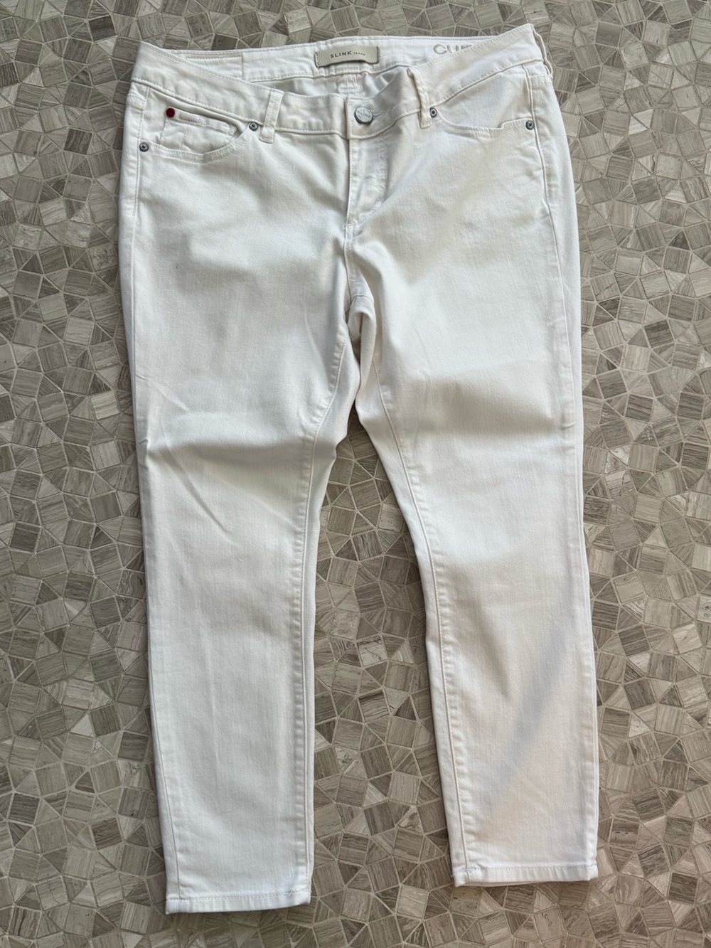 Slink straight leg jeans, white, size 12